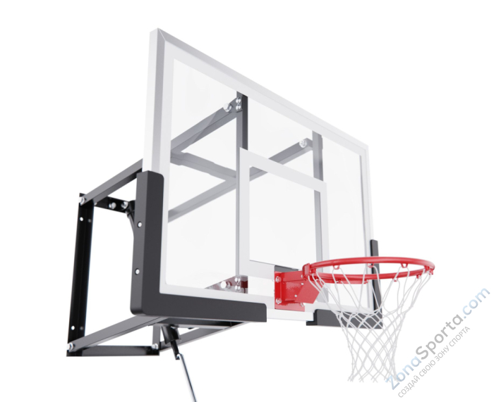 Баскетбольный щит DFC со съёмным регулятором высоты, стекло 6 мм, 110 х 70 см