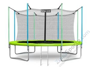 Батут Atlas Sport 374 см (12 ft) с внутренней сеткой и лестницей Green