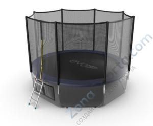 Батут Evo Jump External 12ft (Blue) с нижней сетью