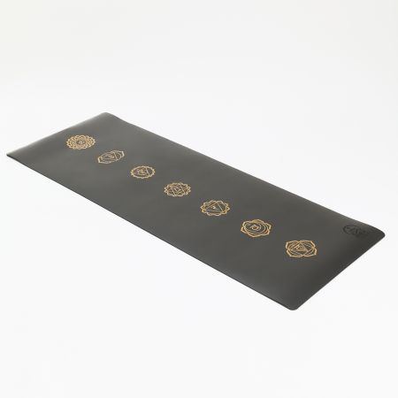 Коврик для йоги INEX Yoga PU Mat TPE c гравировкой серый