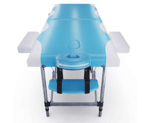 Массажный стол DFC Nirvana Elegant, 186 x 70 см, толщина 5 см, бело-голубой