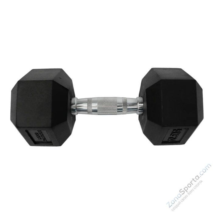 Набор гексагональных обрезиненных гантелей Bronze Gym 27,5-50 кг - 10 пар, шаг 2,5 кг