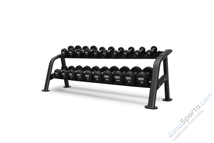 Набор обрезиненных гантелей Bronze Gym, 2.5-25 кг - 10 пар, шаг 2,5 кг