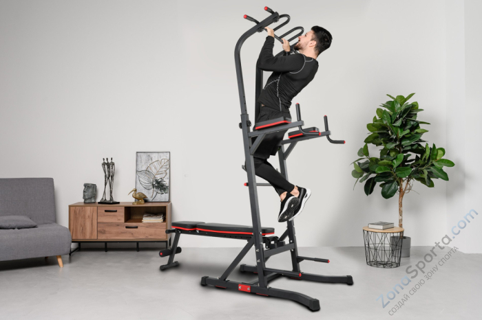 Турник/пресс/брусья со скамьей Unix Fit Power Tower 150P