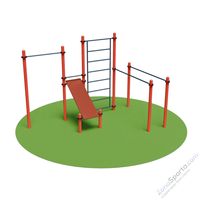 Уличный спортивный комплекс Турник, брусья, шведская стенка и скамья для пресса DEXsport