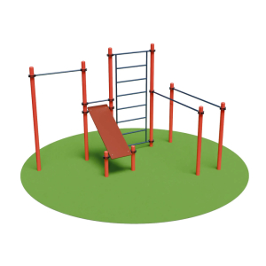 Уличный спортивный комплекс Турник, брусья, шведская стенка и скамья для пресса DEXsport