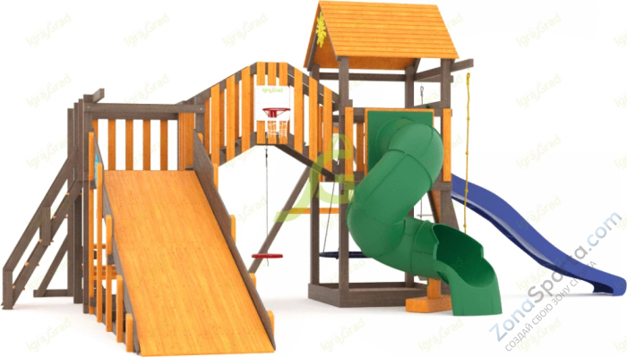 Всесезонная площадка IgraGrad С Мостик 1 с трубой SF1